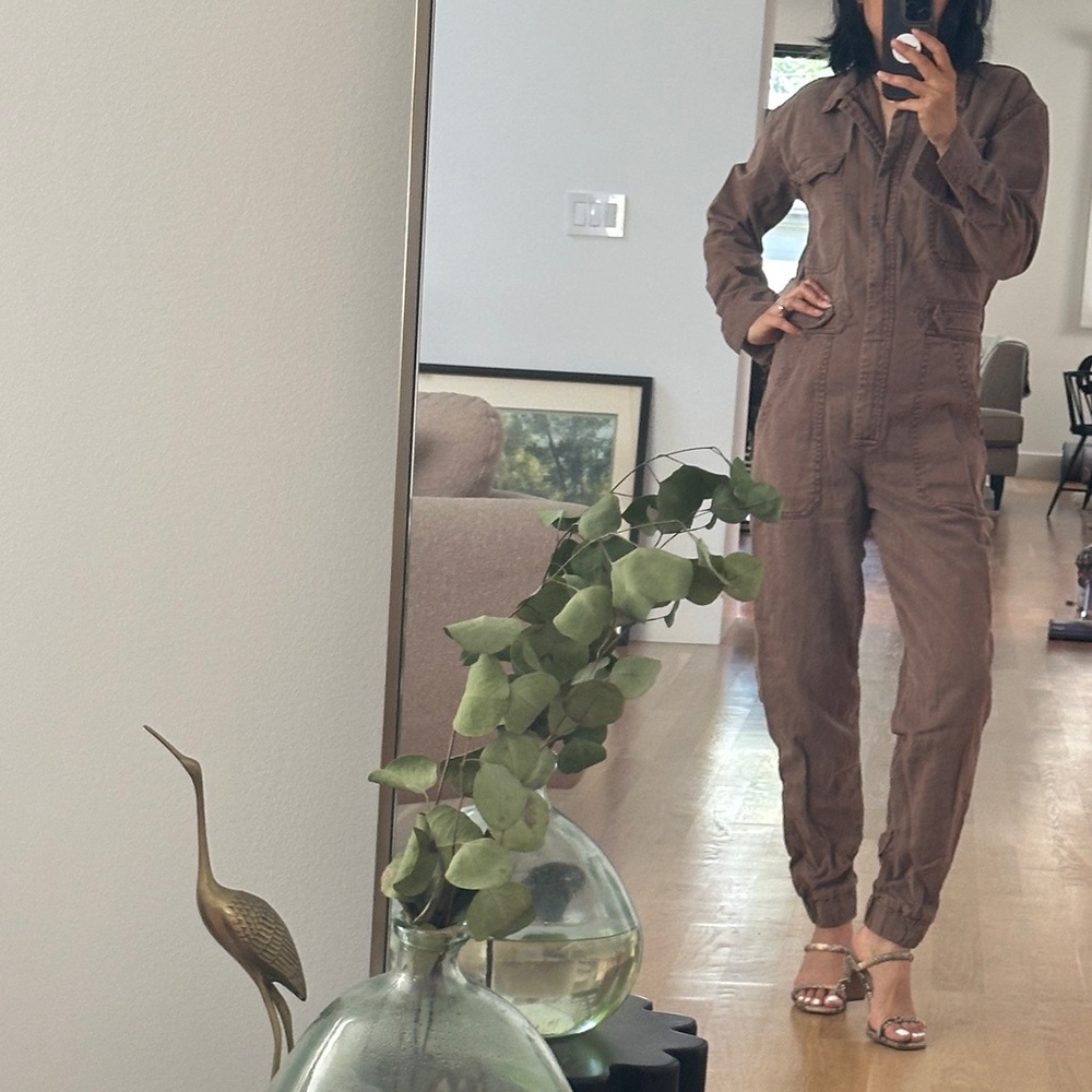 YFB young fabulous broke Harmoney Casual Brown Utility Jumpsuit XS